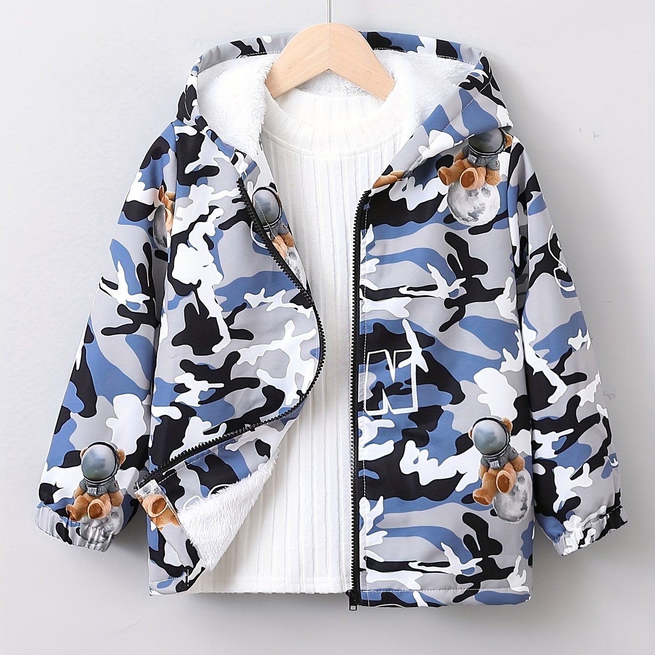 Мужская камуфляжная куртка с капюшоном для осени и зимы, с полярным флисом, свободный крой, полиэстер