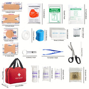 Uyda, mashinada, piyoda sayr qilishda yoki lagerda tibbiy favqulodda vaziyatlar uchun 59, 200 yoki 210 dona birinchi yordam to'plamlari.