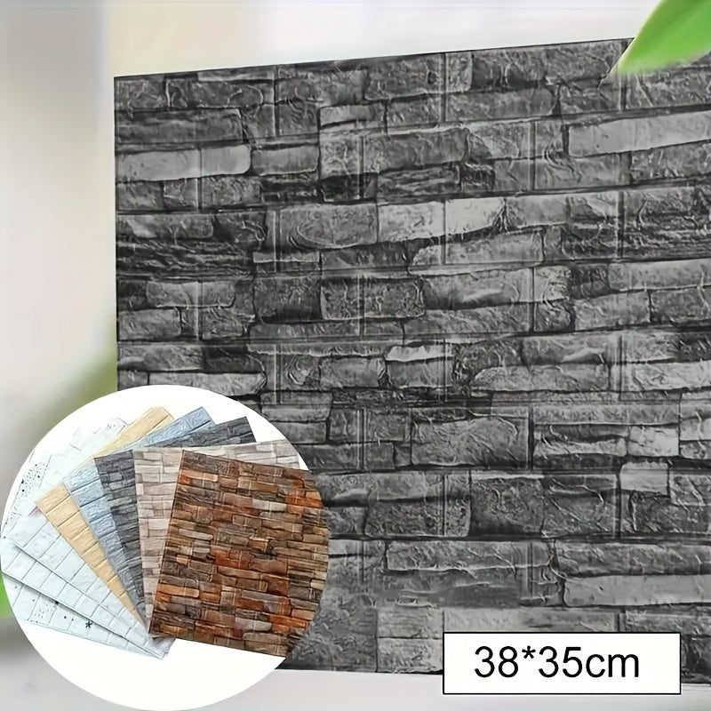 20/40pcs 3D Brick Foam Wall Stickers Waterproof Peel and Stick Tiles for Kitchen Bathroom Living Room Hallway