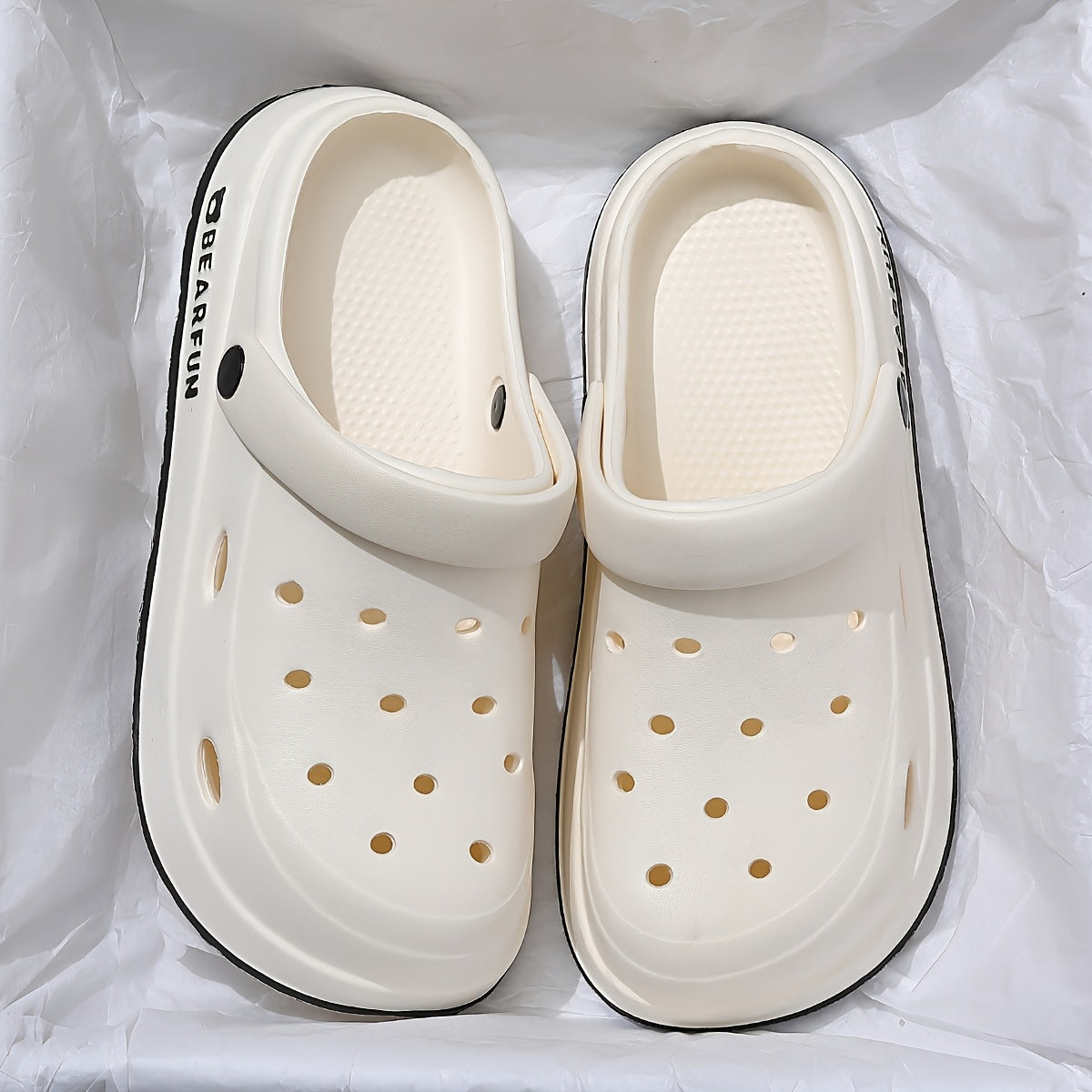 Women's White EVA Clog Sandals Lightweight Summer Beach Slippers