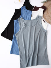 Women's Plus Size Lounge Tank Top Solid Round Neck Sleepwear