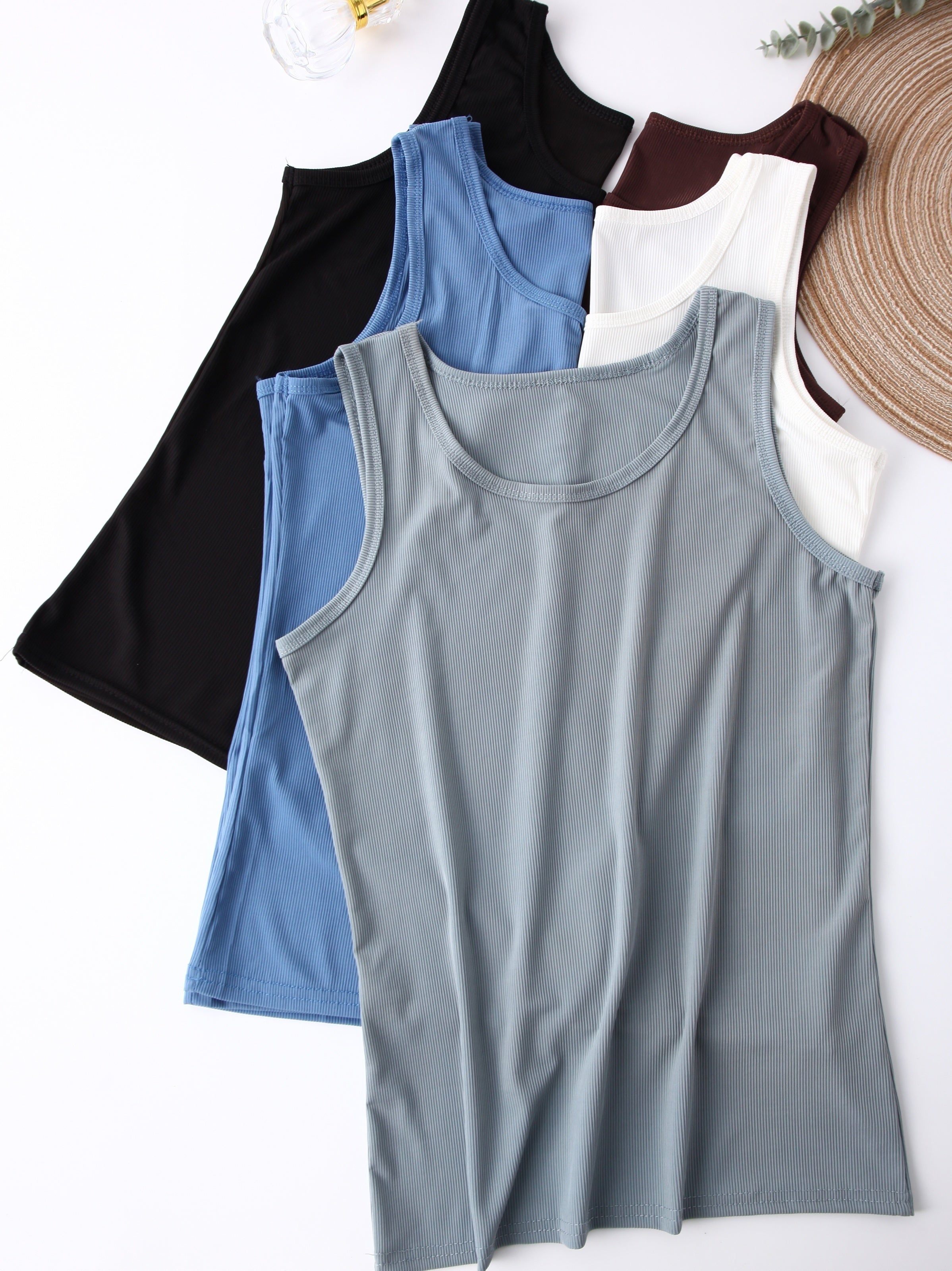 Women's Plus Size Lounge Tank Top Solid Round Neck Sleepwear