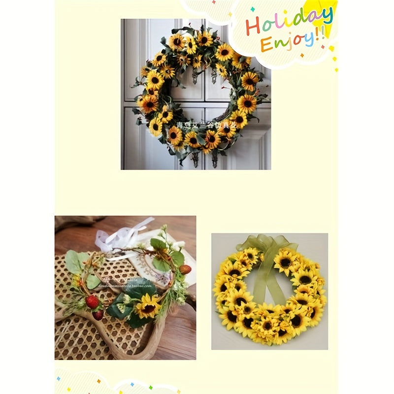 Paquete de 100 cabezas de girasol artificial de 1.57 pulgadas para decoración navideña y de interior