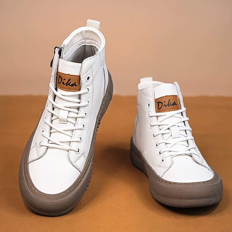 Unisex High-Top Sneakers Breathable Synthetic Running Shoes Black