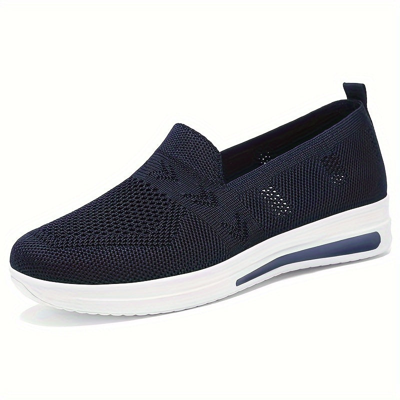 Ayollar uchun nafas oladigan slip-on sport poyabzali, yengil va kundalik yurish uchun mos