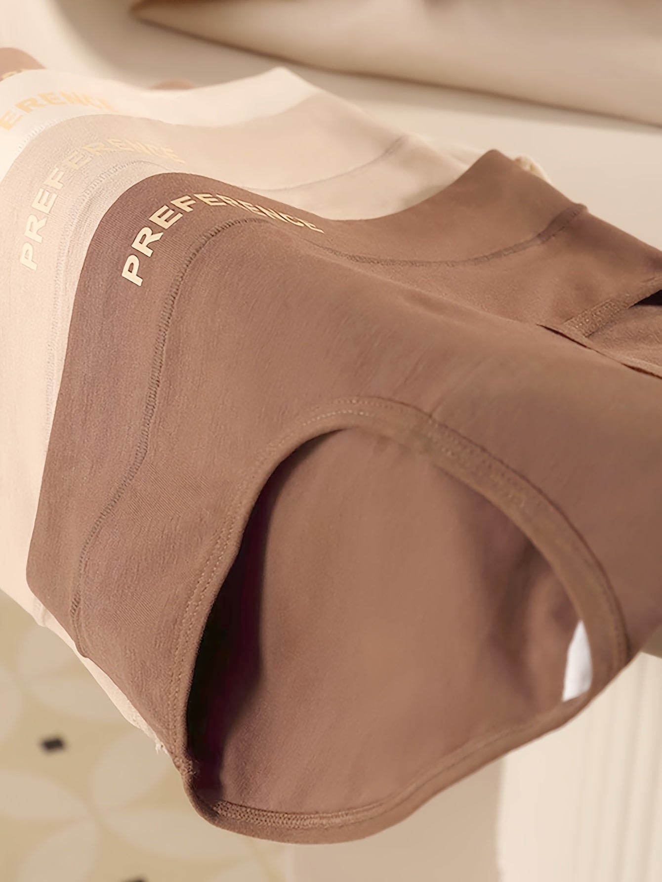 Women’s Seamless Cotton Bikini Briefs 4-Pack with Alphabet Pattern