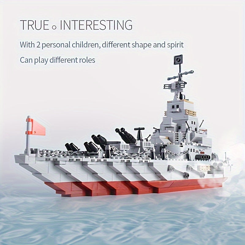 Building Blocks Set for Boys Ages 6-8 Navy War Chariot Ship and Airplane Compatible with Major Construction Bricks