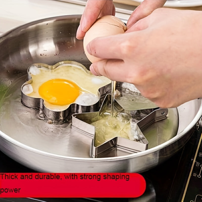 Stainless Steel Fried Egg Rings Pancake Shapers Omelette Molds Kitchen Utensils Set