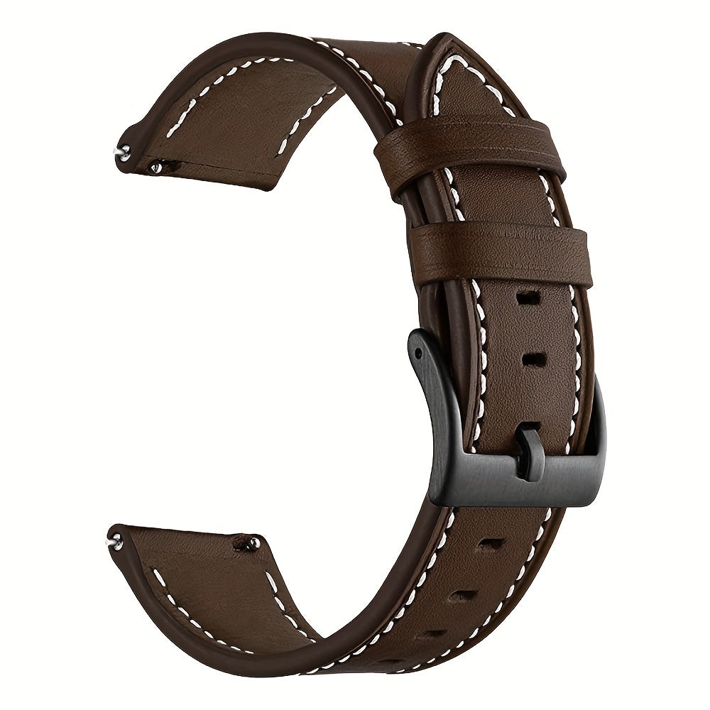 22mm PU Leather Watch Strap Adjustable Replacement for Smart Watches Men Women