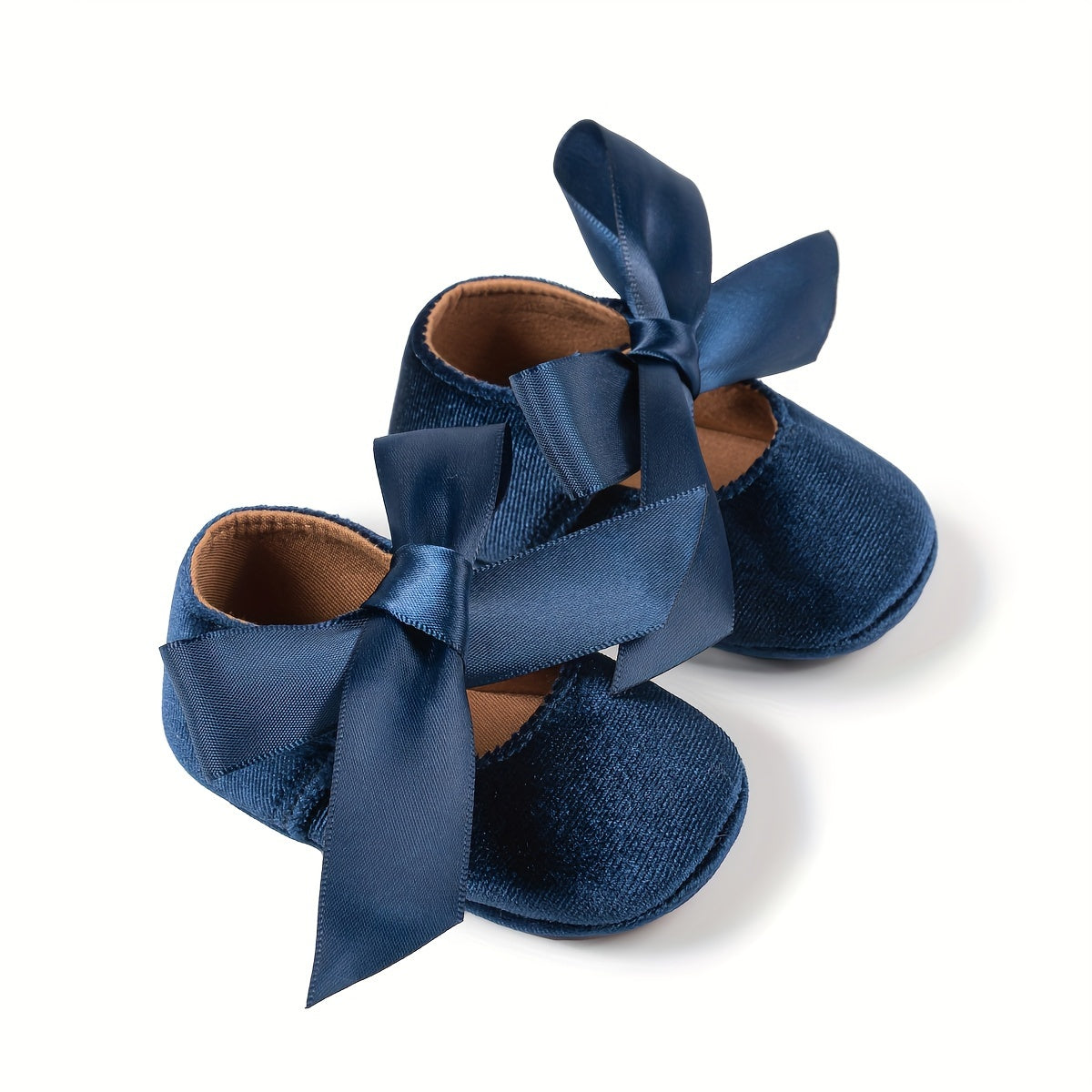 Infant Baby Girls Soft Sole Mary Jane Flats with Bowknot and Rubber Sole