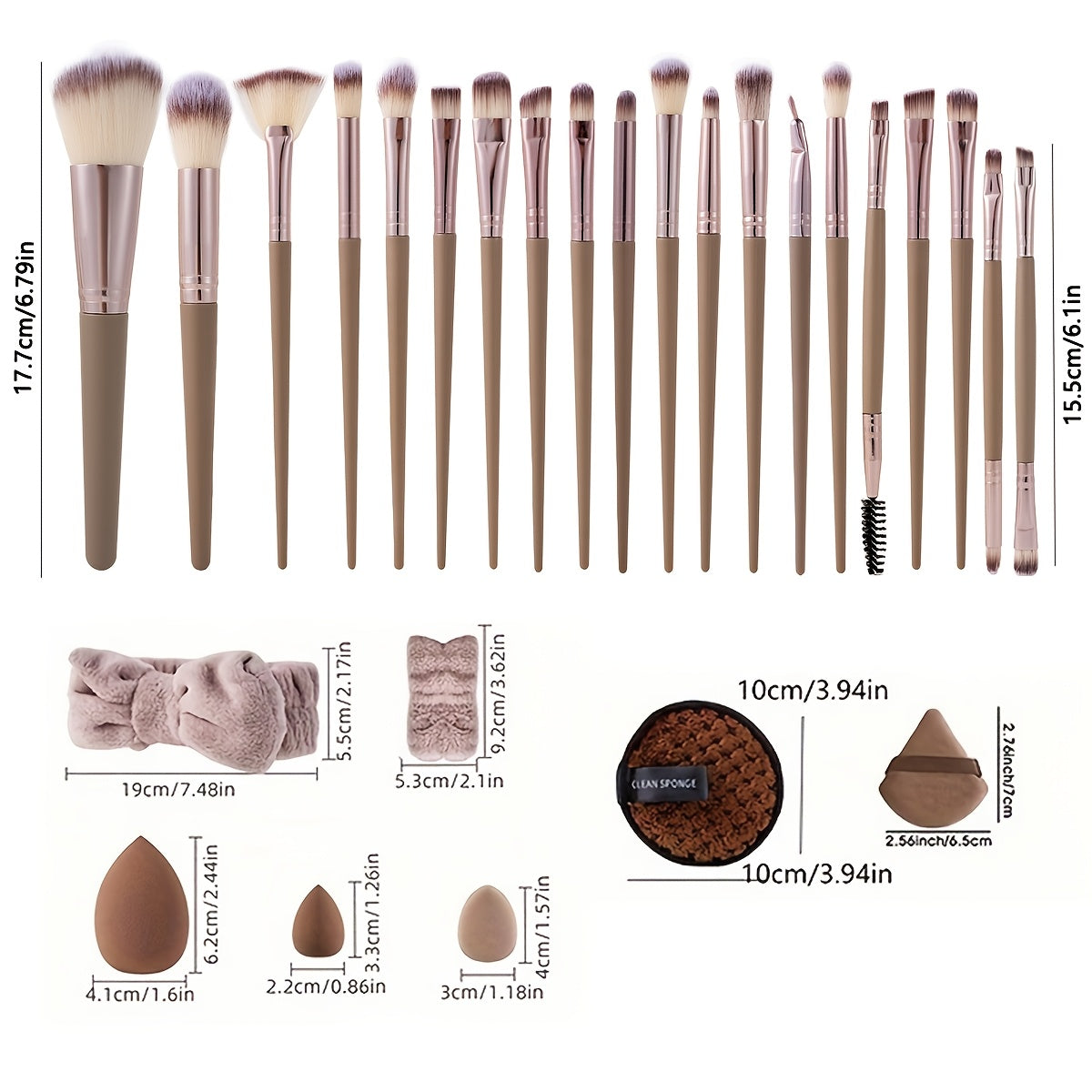 20/40 Piece Makeup Brush Set with Sponges and Accessories for Professional Beauty