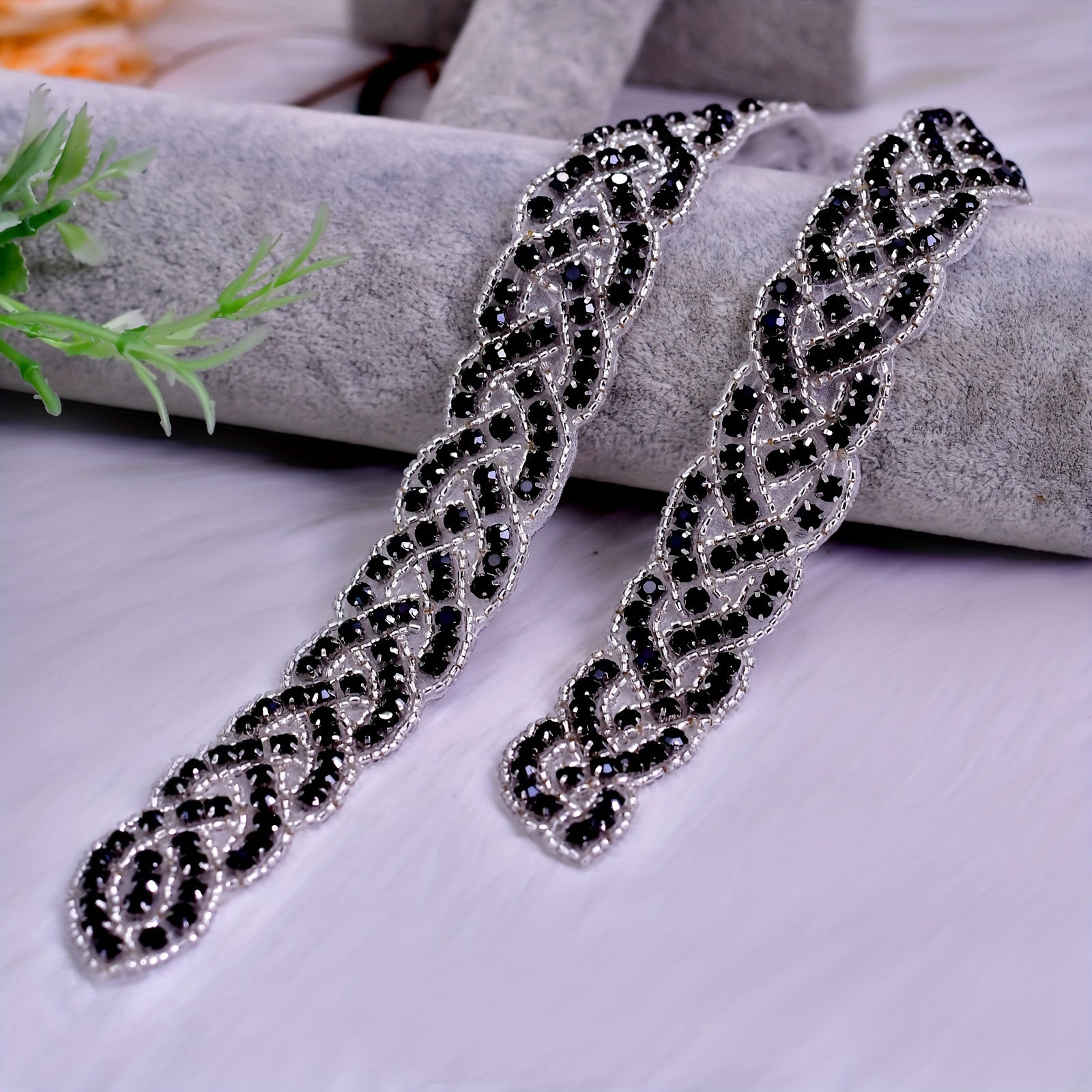 Women's Black Rhinestone Waist Belt for Wedding Party Dress