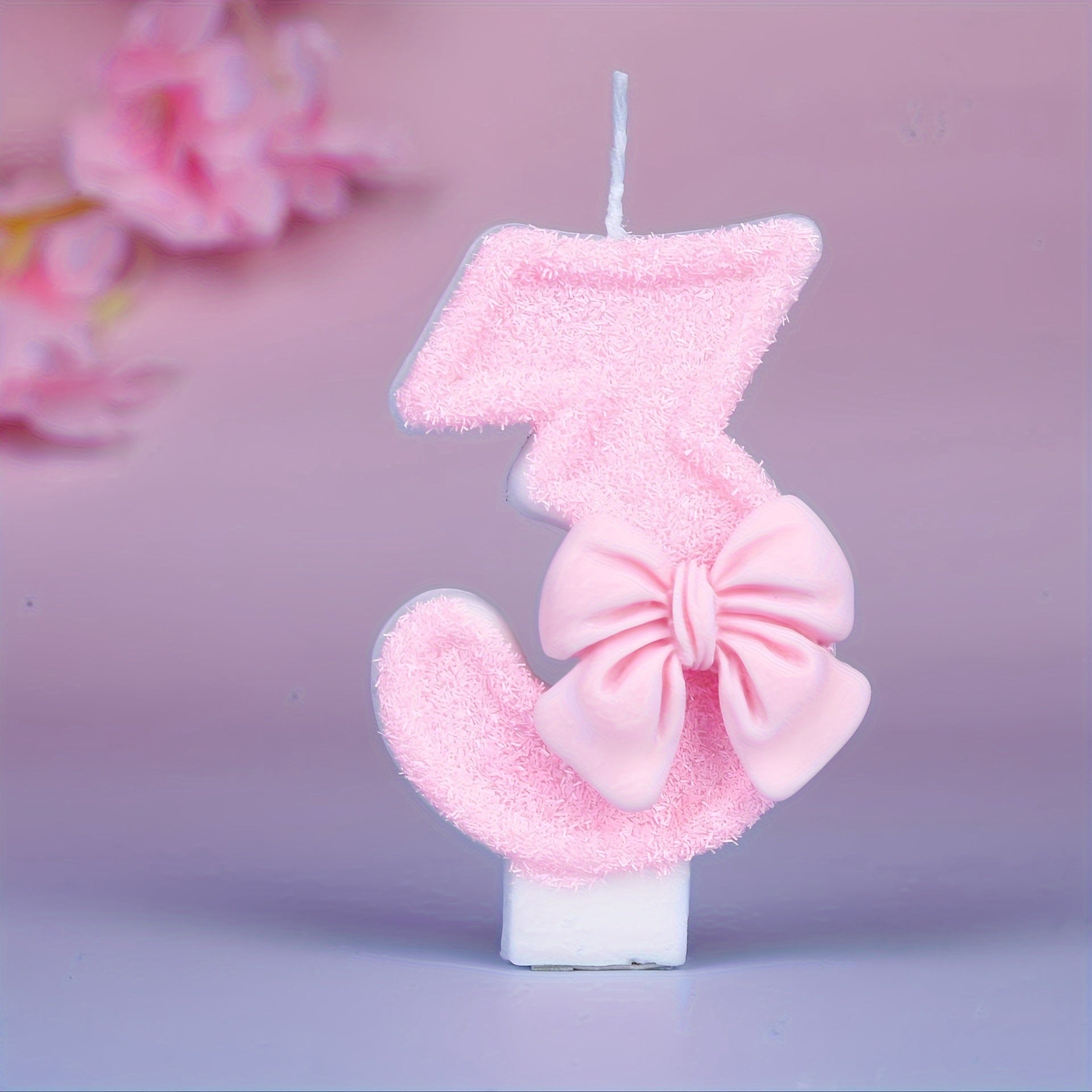 Pink Glitter Number 12 Birthday Candle for Celebrations and Parties