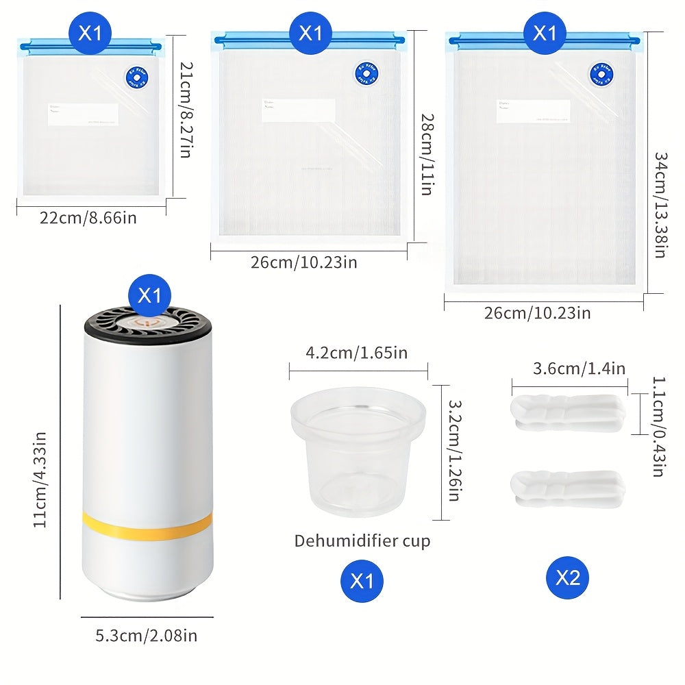 19 ta vakuum paketlar va aksessuarlar bilan simsiz elektr vakuum yopishtiruvchi to'plami go'sht va dengiz mahsulotlari uchun