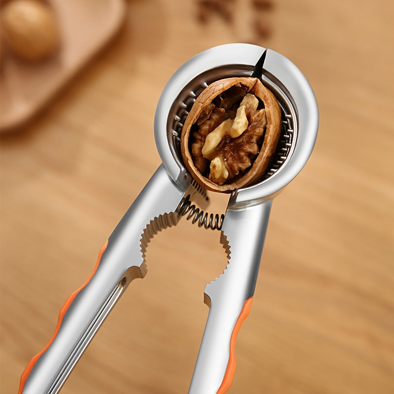 Abrelatas de acero inoxidable con mango antideslizante para nueces, castañas y avellanas