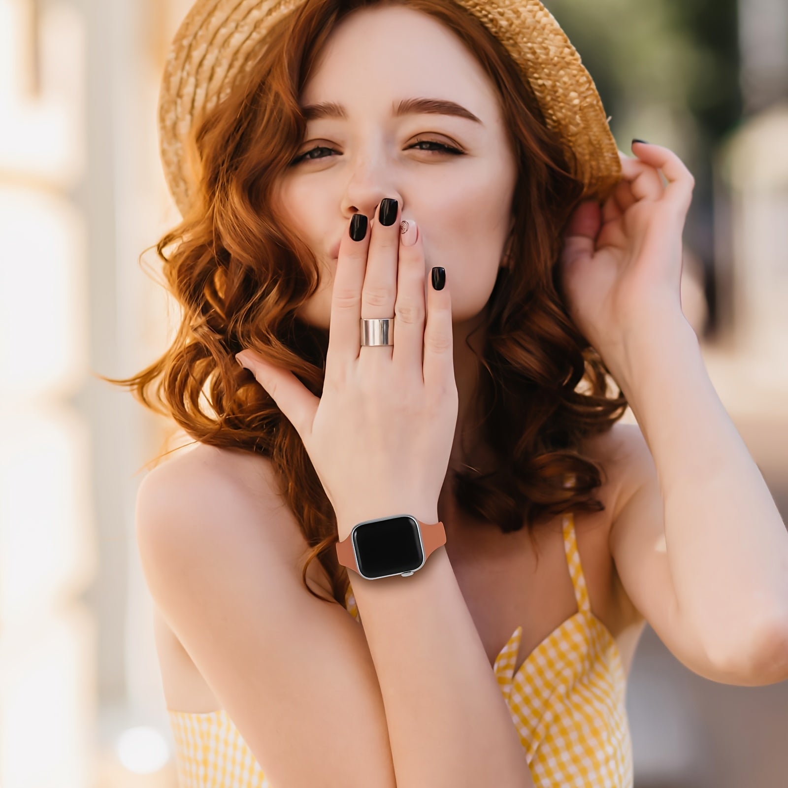 Slim Silicone Watch Bands for Men Women Compatible with Apple Watch Series 1-10 Ultra SE 38mm 40mm 42mm 44mm 45mm 49mm