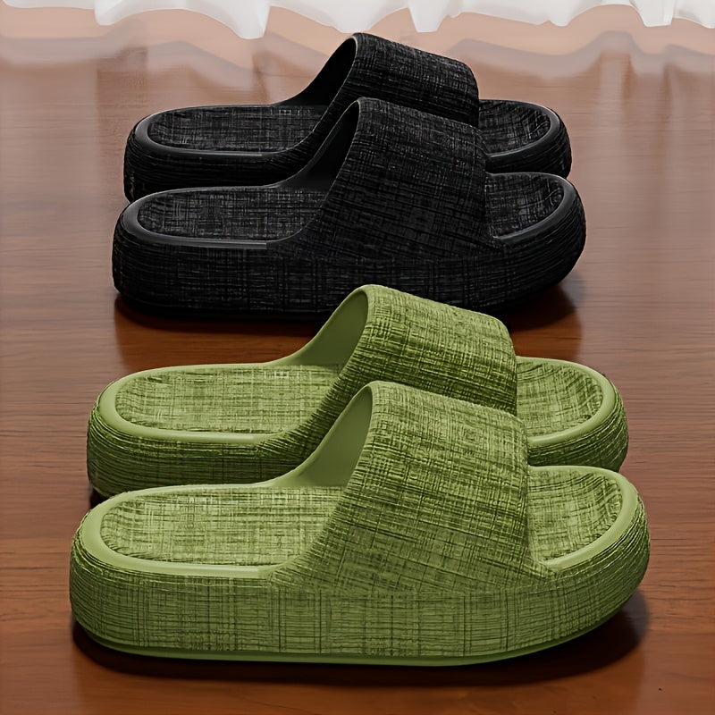 Unisex EVA Non-Slip Slippers Minimalist Striped House and Beach Shoes