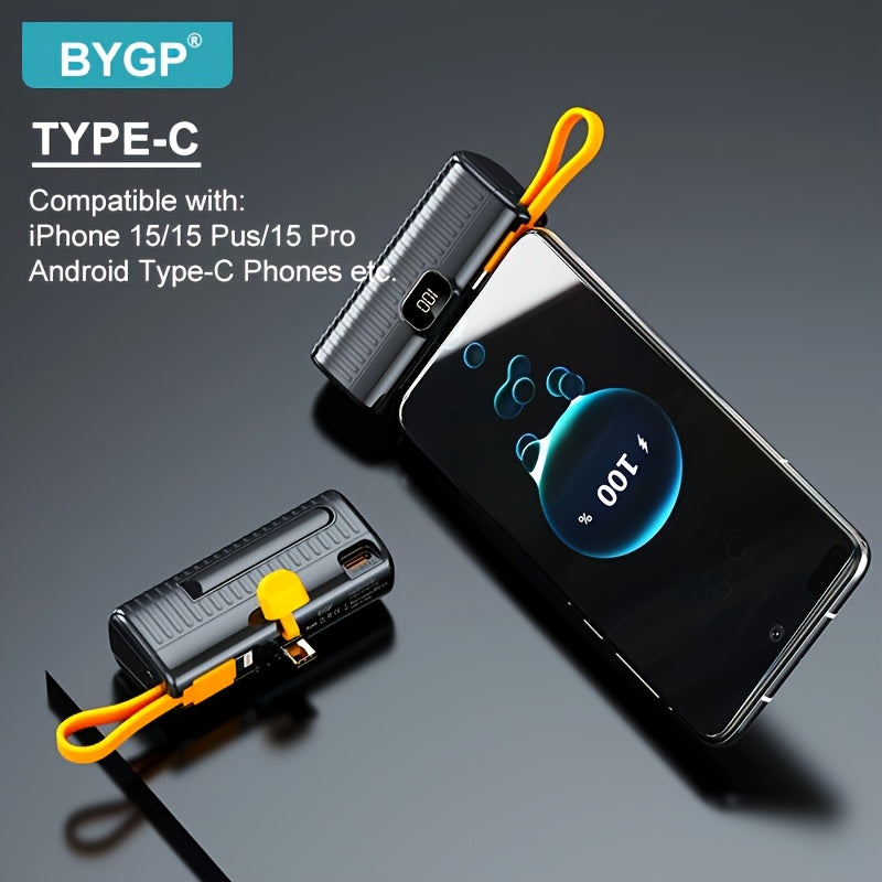 5000mAh Mini Portable Power Bank for iPhone iPad Samsung Android USB-C Emergency Charger