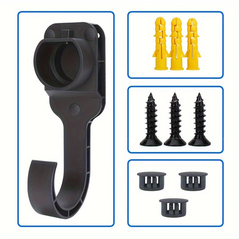 CNZOYE EV Charger devoriy montaj qutisi mustahkam naylon materialidan tayyorlangan, Type 2 ulanishi va EU rozetkasi uchun mos keladi, elektr avtomobillari uchun zaryadlash kabellari uchun ideal.