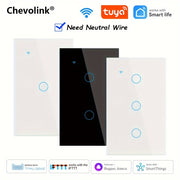 WiFi Smart Light Switch Touch Voice Control Compatible with Alexa Google App Remote Timer Black White