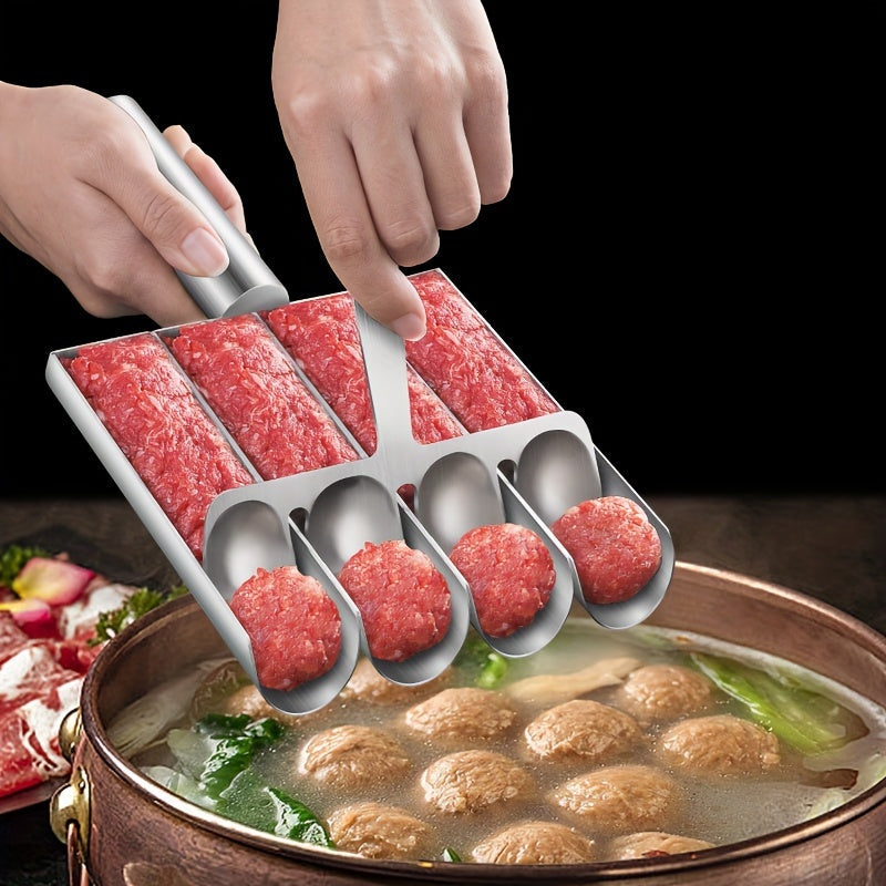 Stainless Steel Meatball Maker 4-in-1 Kitchen Tool for Quick and Easy Shaping