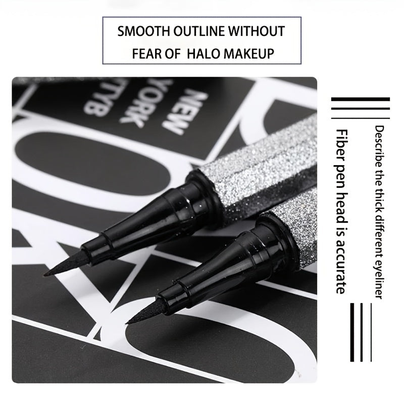 Women Long-Lasting Waterproof Black Eyeliner Pen with Sponge Tip