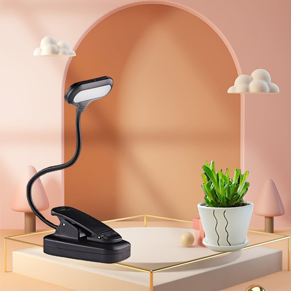 LED Book Light with Adjustable Arm and Push Button Control