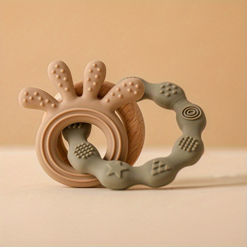 Baby Teething Toy Chewable Whale-Shaped Soothing Toy for Babies 0-3 Years