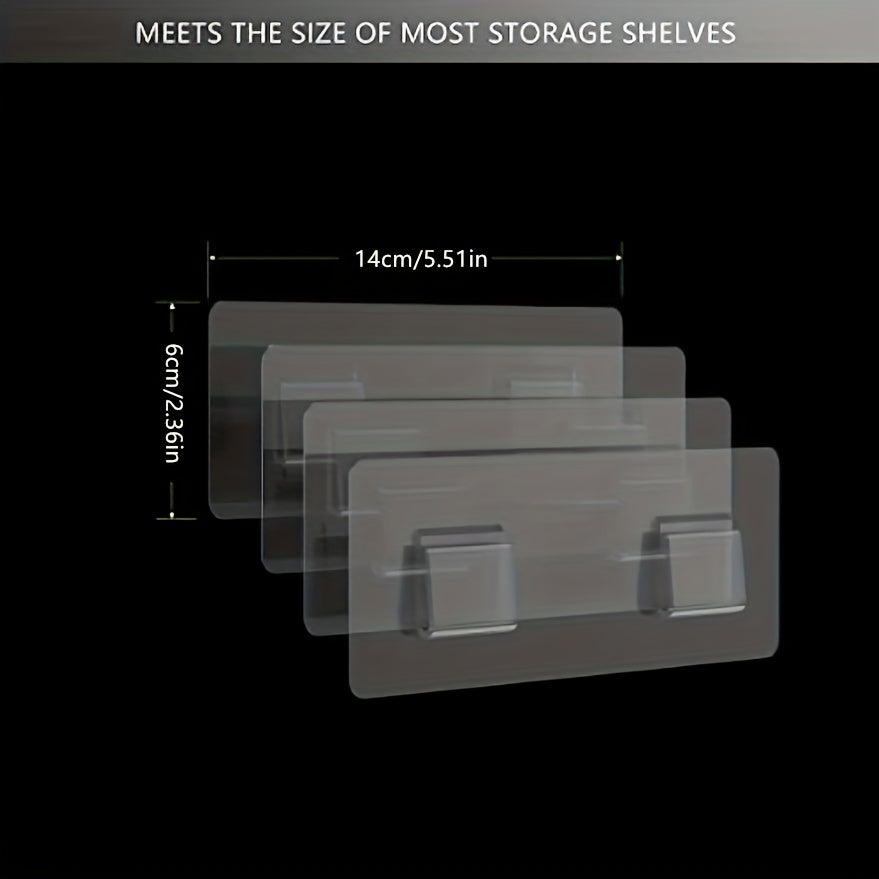 4 Pack Plastic Wall Hooks Self-Adhesive Bathroom Kitchen Organizers