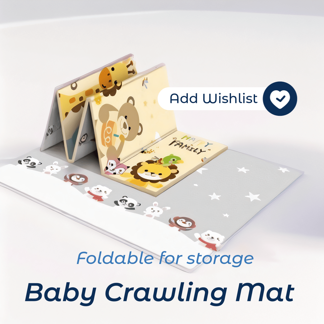 Kids' Play Mat Foldable Crawling Mat with Interactive Animal Design 1cm Thick Safe