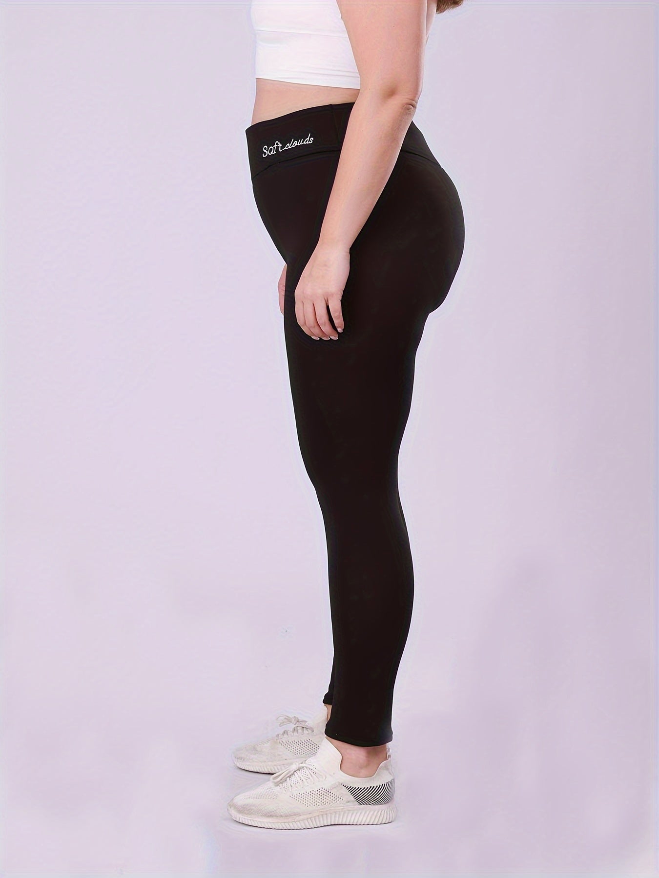 Женские леггинсы большого размера с флисовой подкладкой, высокая талия, теплые и толстые, зимние, темно-синий