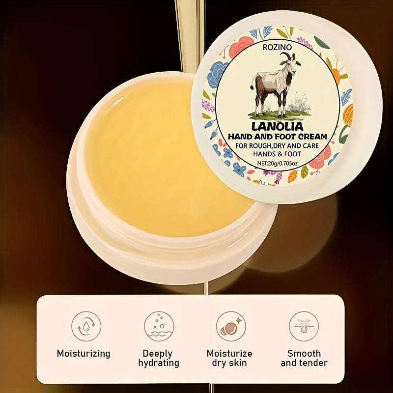 Crema de manos y pies con lanolina y ácido hialurónico para piel seca, hidratante profundo
