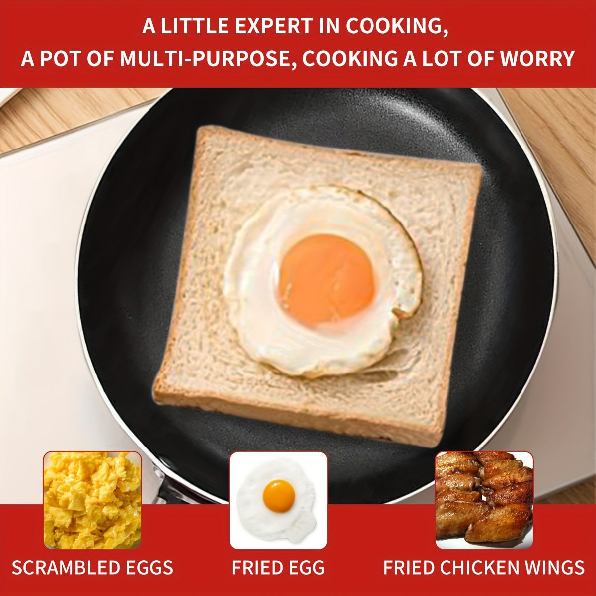 Qizil alyuminiy mini qozon: 7.1 dyuymli yopishqoq qovurish panasi, bitta porsiya tayyorlash uchun, idish-tovoq tozalash mashinasida yuvish mumkin, gaz pechiga mos, alyuminiy tutqichi bilan.