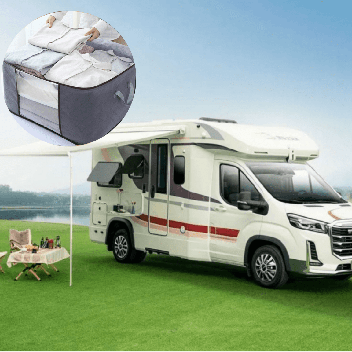 Caja de almacenamiento con cremallera, organizador portátil para ropa, multifuncional, de gran capacidad