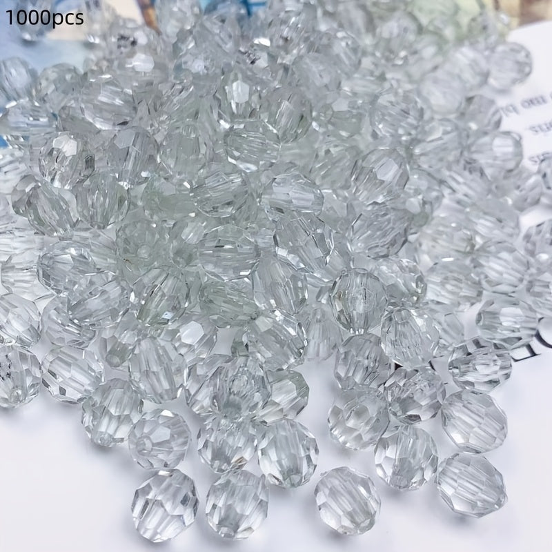 1000 piezas de cuentas de esquina de acrílico transparente de 6mm para bricolaje, joyería y decoración del hogar