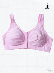 Women's Plus Size Wireless Bra Set with Buttons, Random Prints, Comfortable