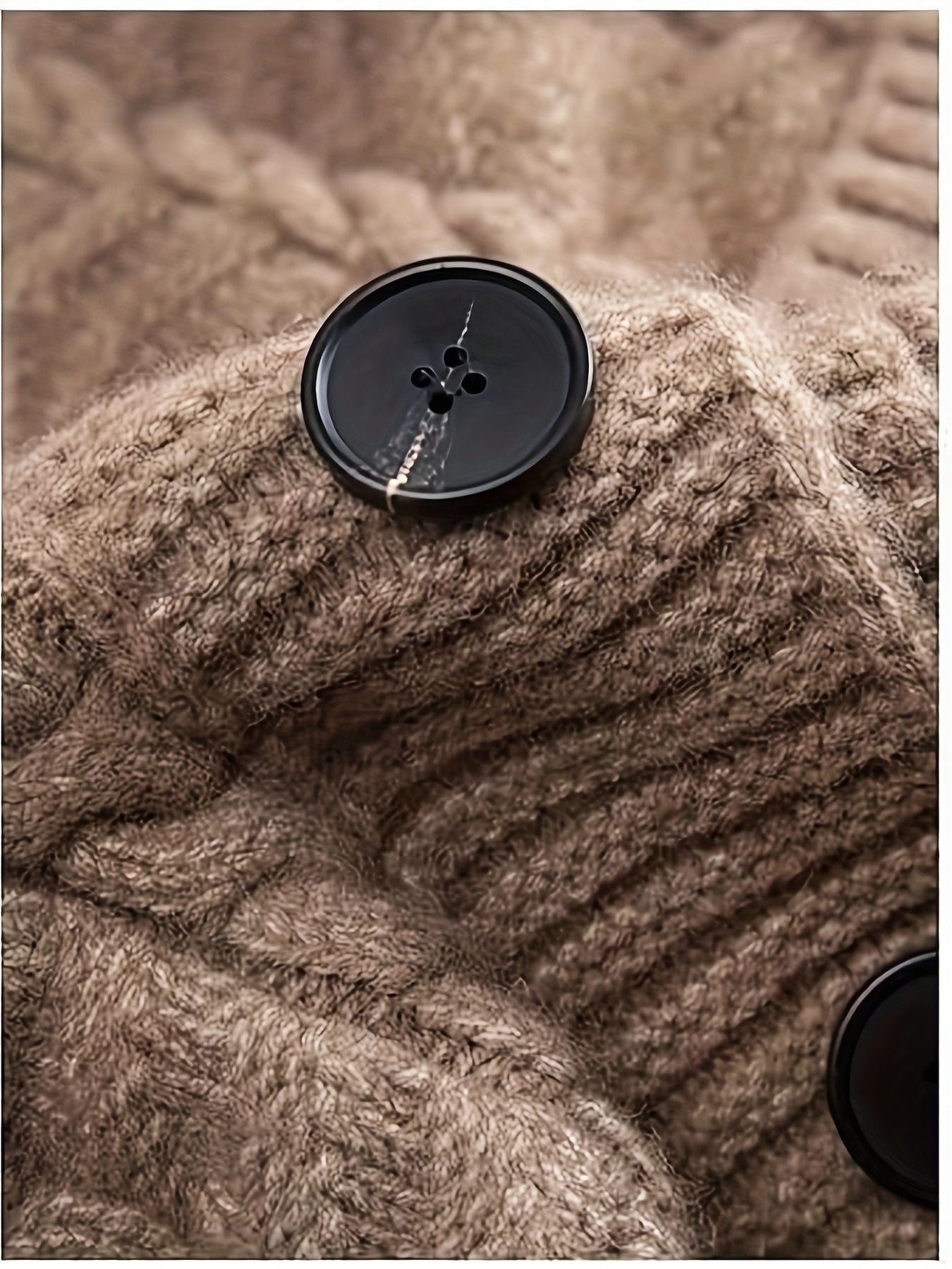 Women's Acrylic V-Neck Knit Cardigan Coat with Pockets Loose Fit Spring Fall