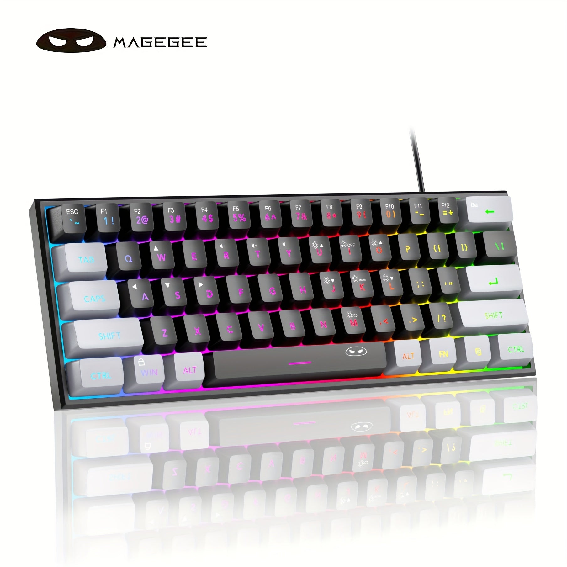 Mini 60% RGB Backlit Mechanical Gaming Keyboard for Windows Mac Laptops