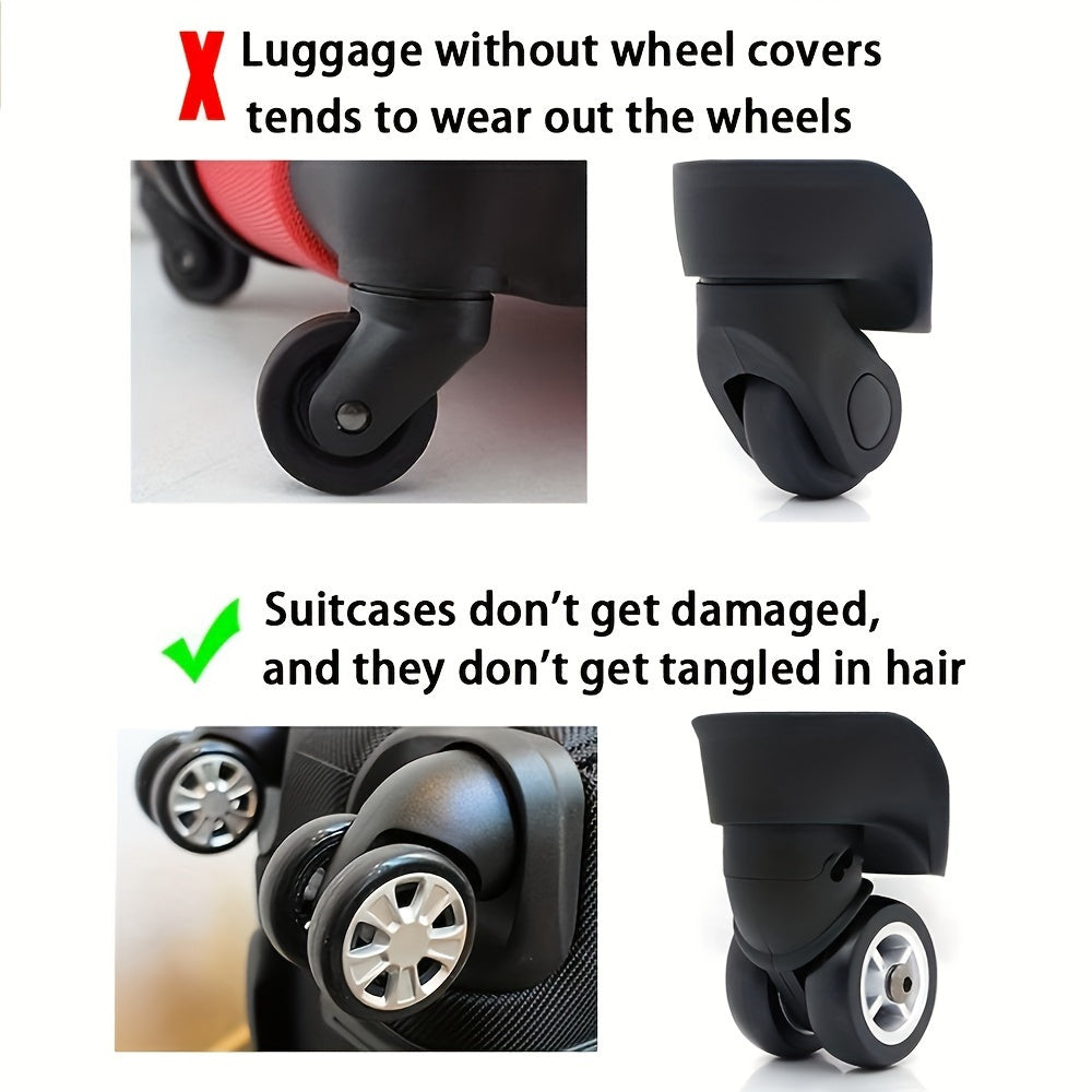Thickened Luggage Wheel Protector Set for Trailer Suitcase Noise Reduction Red Black Beige