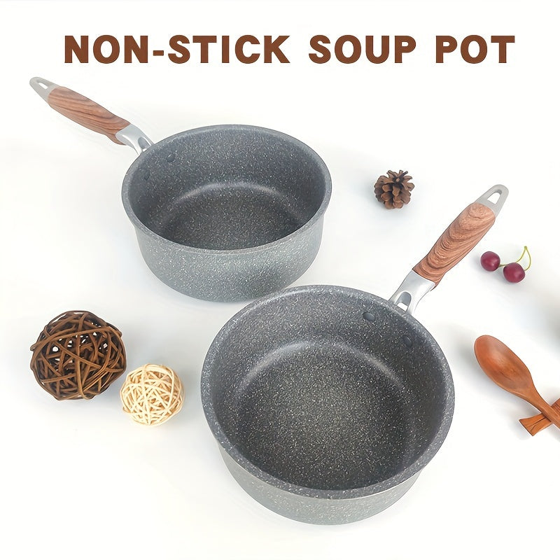 Aluminum Soup and Milk Pot with Glass Lid Non-Stick Easy to Clean for Omelets Soups Noodles