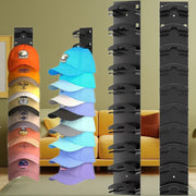 Wall-Mounted Hat Organizer for 10 Caps Plastic Dual-Installation Space-Saving Storage