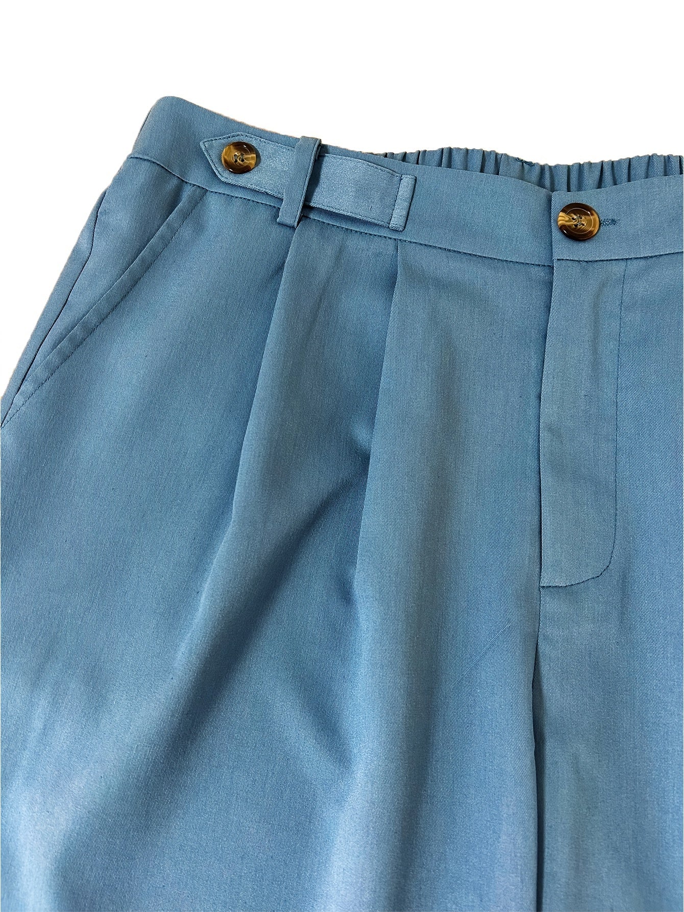 Plus Size Women's Long Pants Leather Straight Leg with Elastic Waist