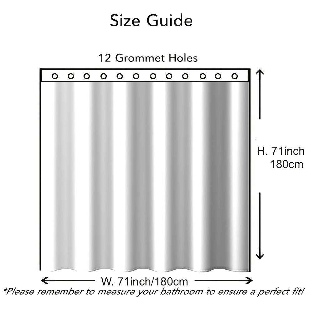 Eucalyptus Leaf Shower Curtain 180x180cm with 12 Hooks Bathroom Decor