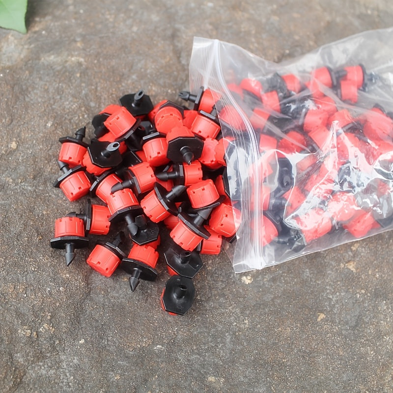 Регулируемые капельные головки для полива сада, пластиковые красные крышки с 8 отверстиями