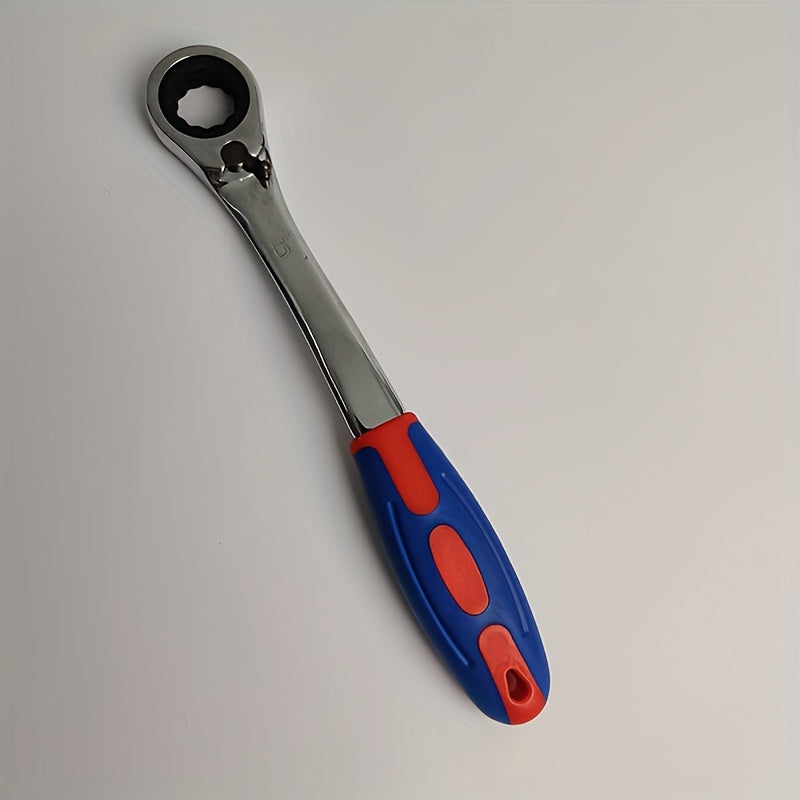 Унисекс пластиковый двухсторонний трещоточный ключ 8-19мм с изогнутой рукояткой