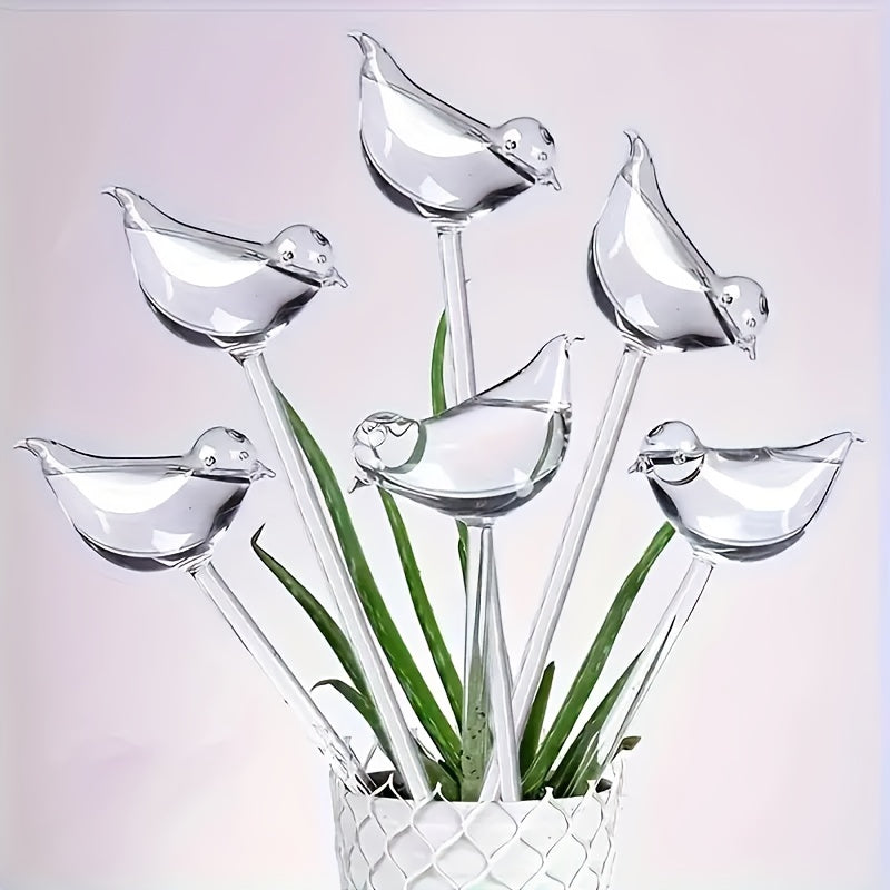 Set of 5 Transparent Bird-Shaped Self-Watering Spikes for Home Gardening and Balcony Succulents
