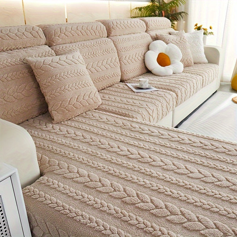 Плюшевый жаккардовый чехол для дивана различных цветов, нескользящий, подходит для всех размеров диванов, можно стирать в машине для декора гостиной и спальни.