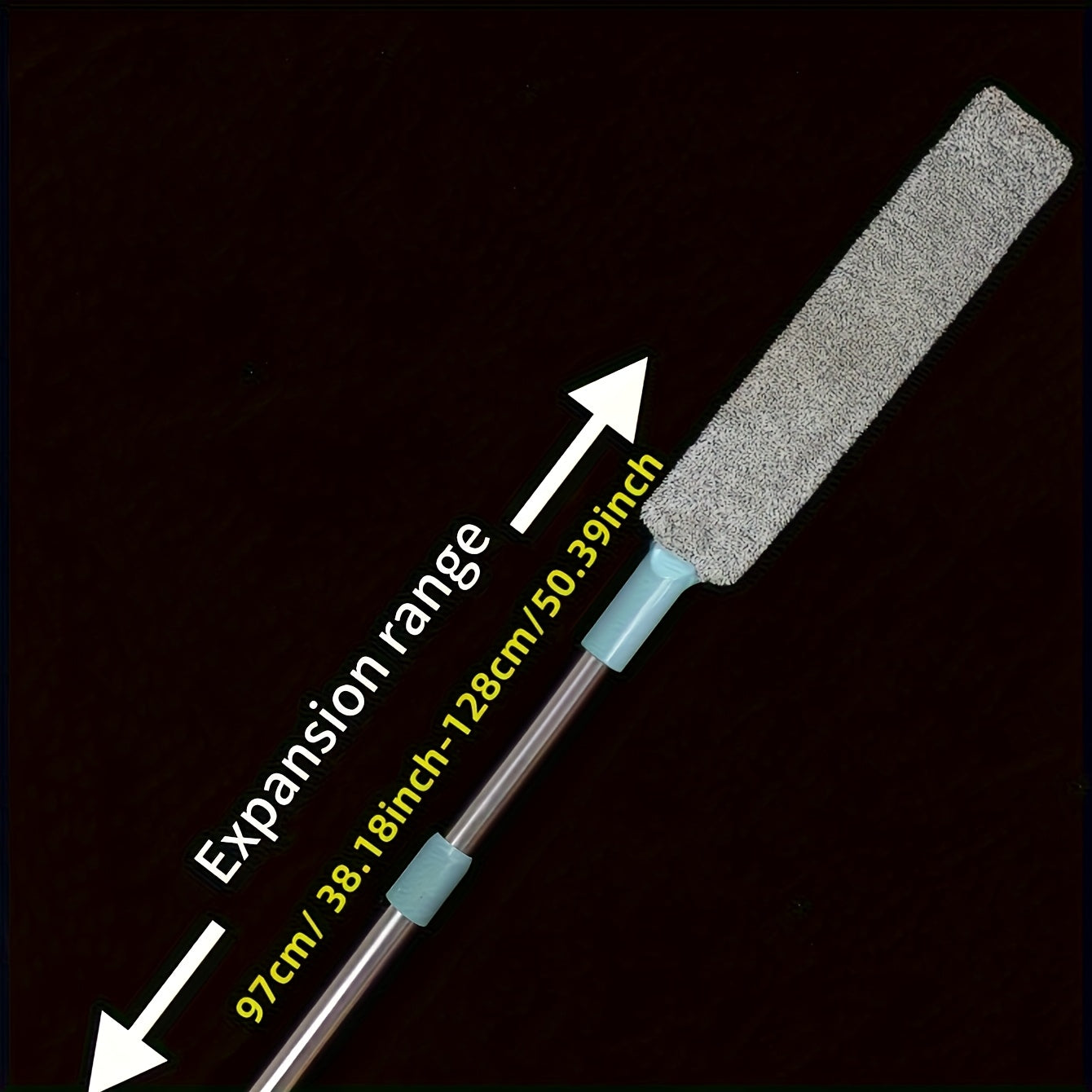 Under-Bed Duster with Static Dust Absorption, Stainless Steel Crevice Cleaner