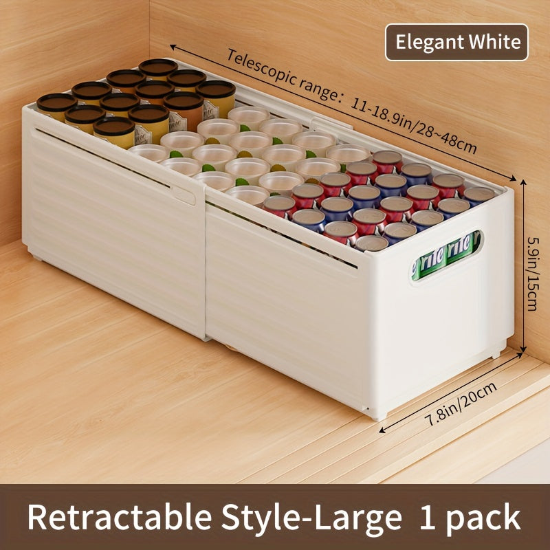 Caja de almacenamiento de ropa expandible con recipiente de plástico retráctil para cocina, dormitorio, baño y oficina