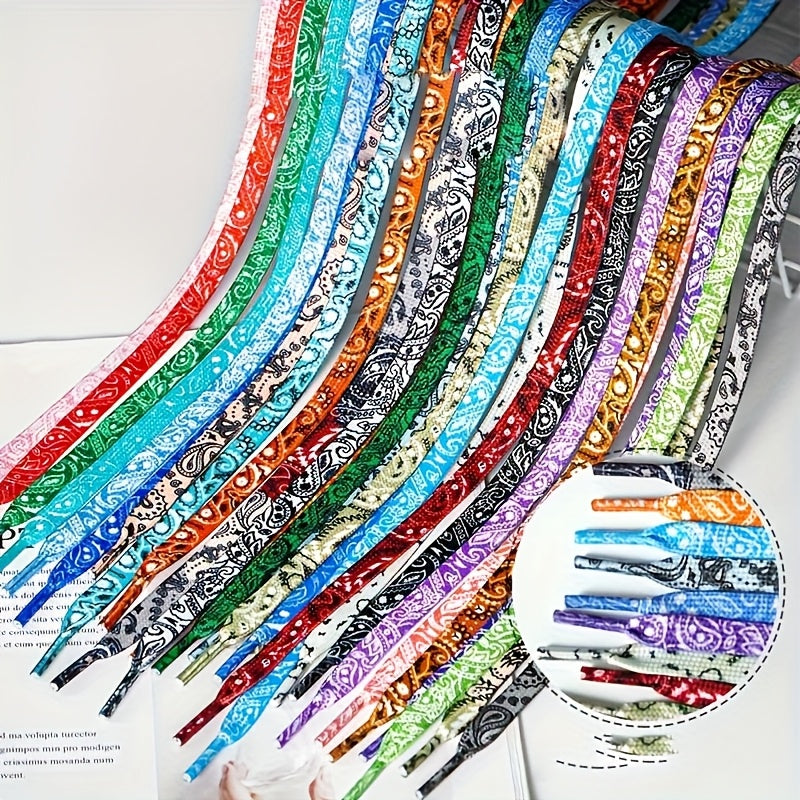 Unisex/Cotton Canvas Shoelaces 2 Pairs Multi-Color Durable Casual Shoes